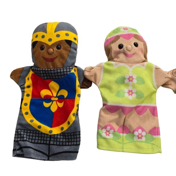Set Of 3 Hand Puppets - Knight Princess & Mermaid Soft Fabric Kids Pretend Play - Picture 4 of 4